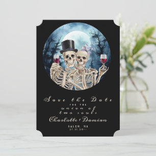 Save The Date Hallowen Gothic Skuls Tarot Le Mariage des amoureu