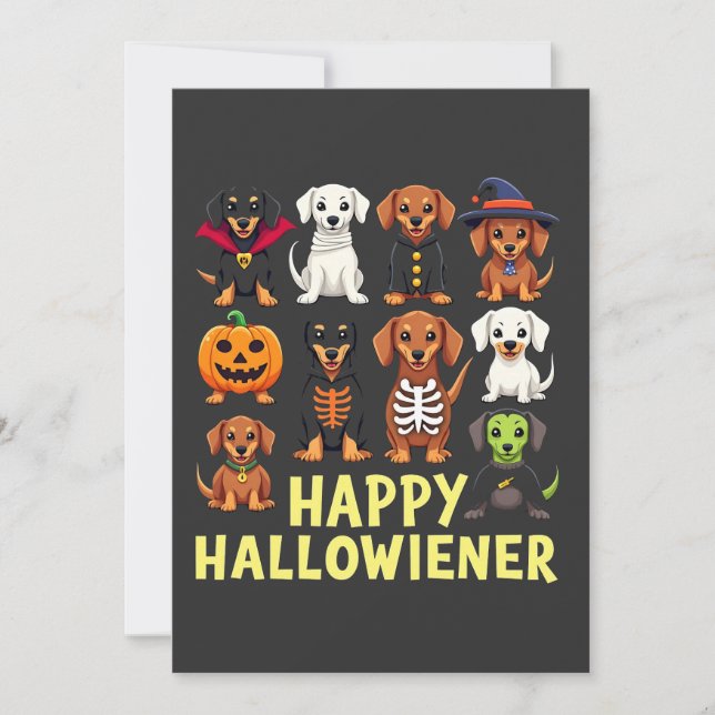 Save The Date Hallowiener Éffrayant Halloween Chien Weiner (Devant)