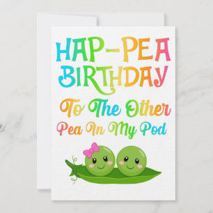 Save The Date Hap-pea Anniversaire à l'autre pois dans mon pod