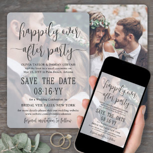 Save The Date Happily Ever After Party 2 Photo Overlay Wedding