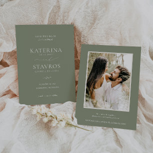 Save The Date HARMONIE Sage Green Mariage Photo