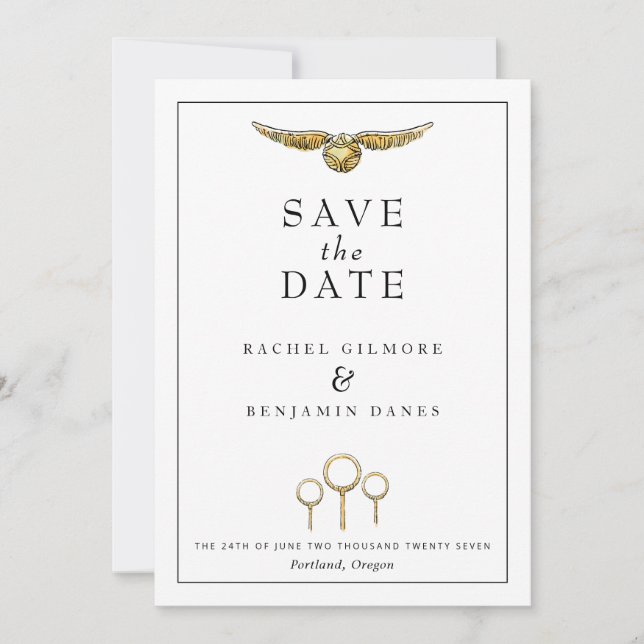 Save The Date Harry Potter Magical Watercolor Wedding (Devant)