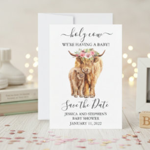 Save The Date Haute Vache de la fête de bébé Enregistrer la date