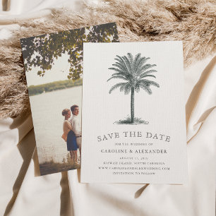 Save The Date Havana Palm Élégant Vintage Tropical