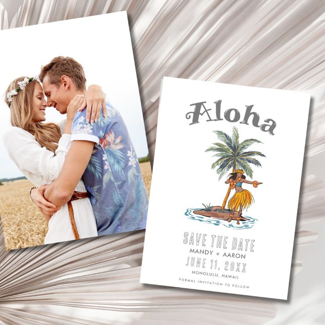 Save The Date Hawaii Aloha Destination Wedding Photo (Hawaii Aloha Destination Wedding Photo Save The Date)