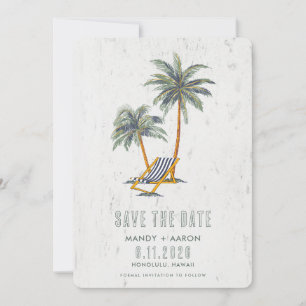 Save The Date Hawaii Beach Destination Mariage Photo