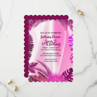 Save The Date Hawaii Birthday Invitation, Digital Template, , Pa