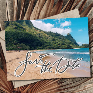 Save The Date Hawaii Island Destination Mariage Photo