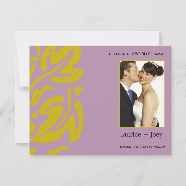 Save The Date Hawaiin -Enregistrer la date -violet (Devant)