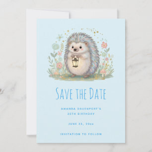 Save The Date Hérisson Mignon avec Lanterne Enregistrer la Date
