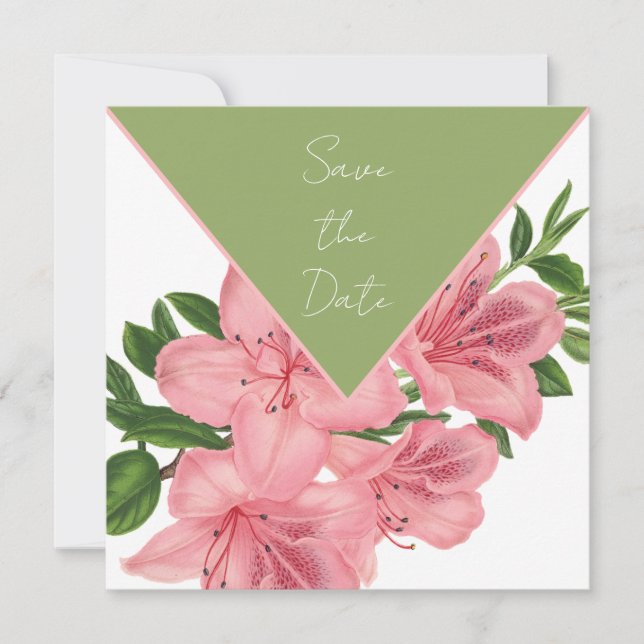 Save The Date Hibiscus Rose Chic Enregistrer La Date (Devant)