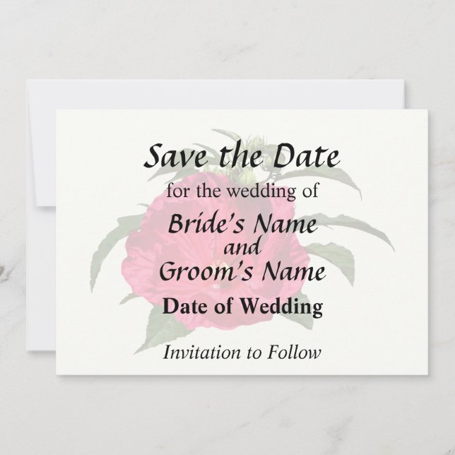 Save The Date Hibiscus Rose Foncé (Devant)