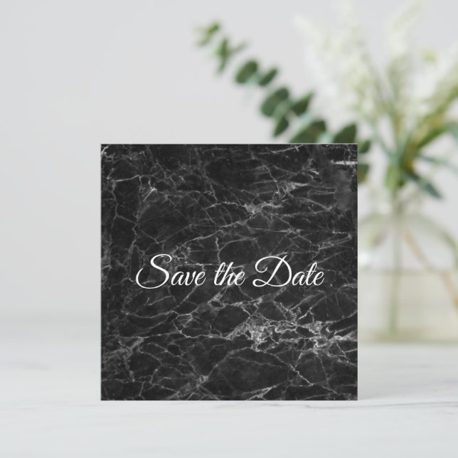 Save The Date Hip Marbre noir Enregistrer la date (Debout devant)