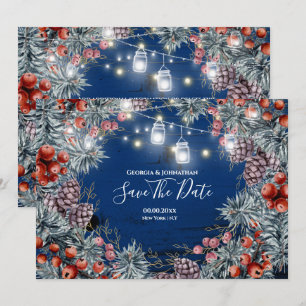 Save The Date Hiver merveilleuse baie guirlande lumières de vaca