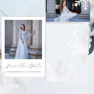 Save The Date Hiver Neige Bleu Quinceanera Calliera Photo