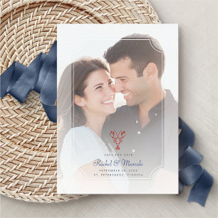 Save The Date Homard nautique photo mariage Enregistrer la date