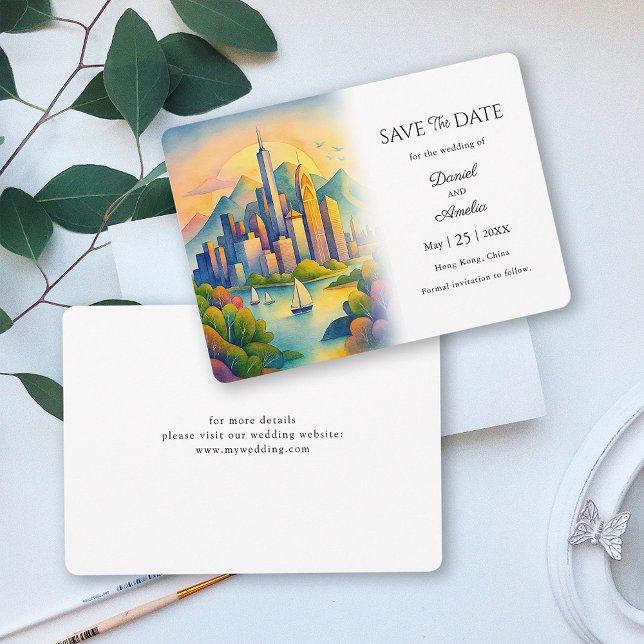 Save The Date Hong Kong Destination Wedding (Hong Kong Destination  Save The Date)