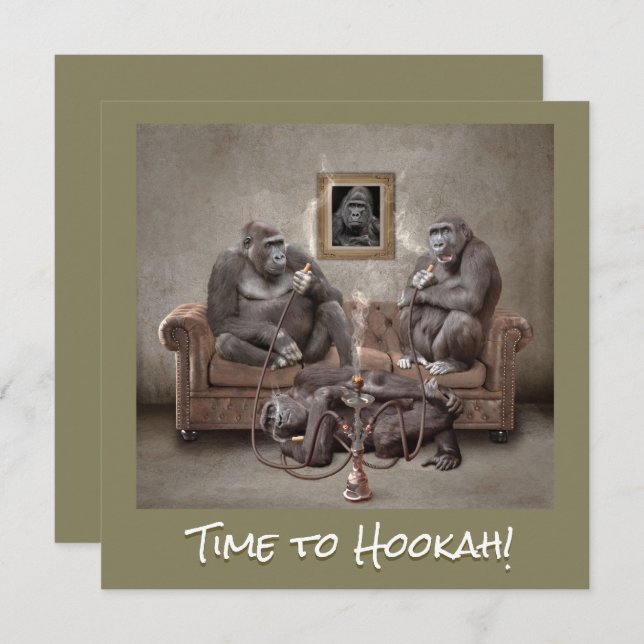Save The Date Hookah Time Beaux Primates (Devant / Derrière)