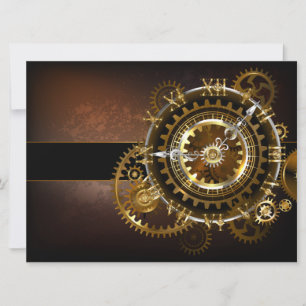 Save The Date Horloge Steampunk avec engrenages antiques