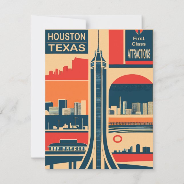 Save The Date Houston, Texas, Vintage (Devant)