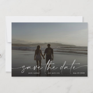 Save The Date Huile d'argent blanc gris moderne photo Ultime