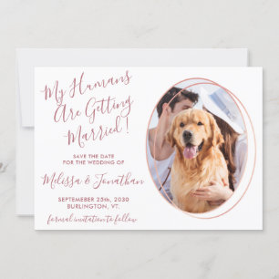 Save The Date Humains qui se marient Photo Mariage d'animaux Ros
