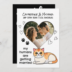 Save The Date Humains Se Marier De Mignons Amoureux de les chats