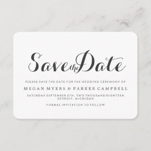 Save the date Humeur simpliste blanc gris foncé