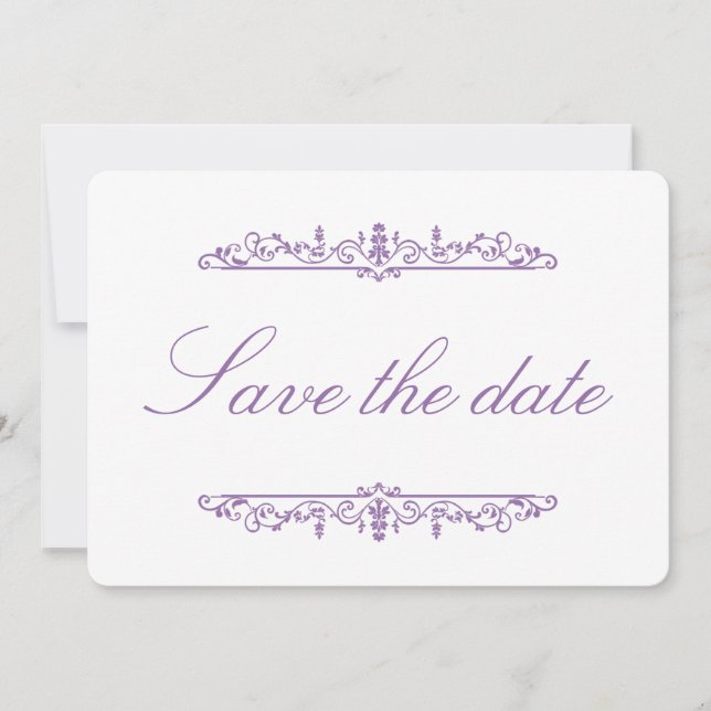 Save The Date Hyacinthe Élégance Style Régence Enregistrer la Da (Devant)