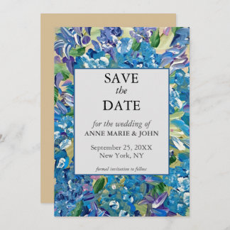 Save The Date Hydrangea Coeur QR Code Mariage Enregistrer La Dat