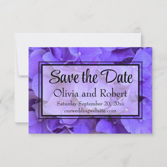 Save The Date Hydrangeas Lavender lilas (Devant)