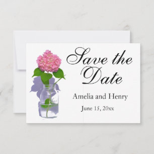 Save The Date Hydrangée rose rose fleur rose