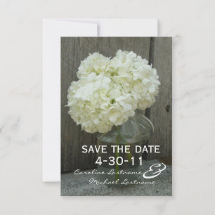 Save The Date Hydranges & Mariage En Bois D'Écorce Enregistrer L