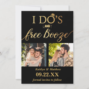Save The Date I Do's & Free Booze Modern Wedding Enregistrer la