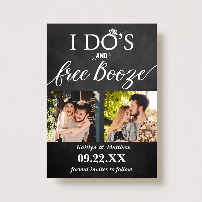 Save The Date I Do's & Free Booze Modern Wedding Enregistrer la  (Créateur téléchargé)