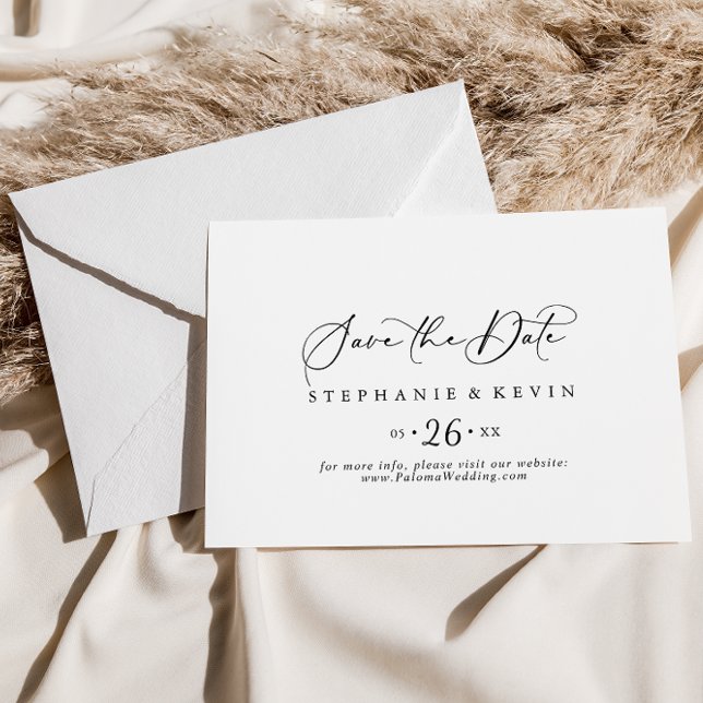 Save The Date Idyllique Stylish Calligraphie Mariage horizontal (Créateur téléchargé)