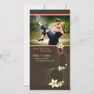 Save The Date Ikebana Frangipani Mariage de fleurs tropicales ro