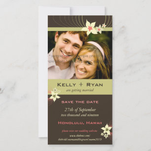 Save The Date Ikebana Frangipani Mariage de fleurs tropicales ro