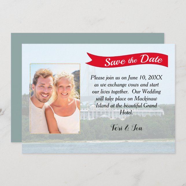 Save The Date Île Mackinaw Enregistrer la date (Devant / Derrière)