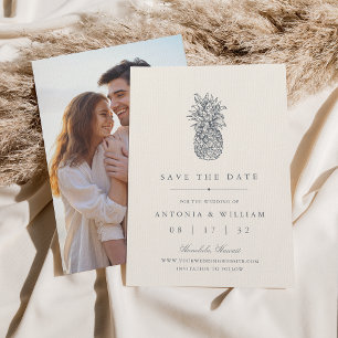 Save The Date Île Vintage ananas Mariage photo