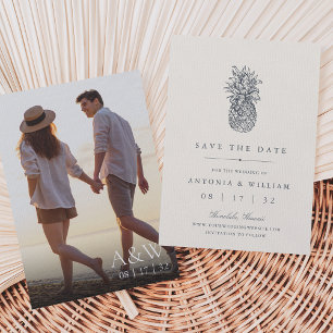 Save The Date Île Vintage ananas Mariage photo