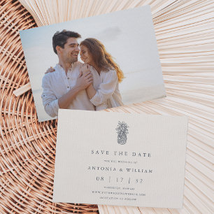 Save The Date Île Vintage ananas Mariage photo