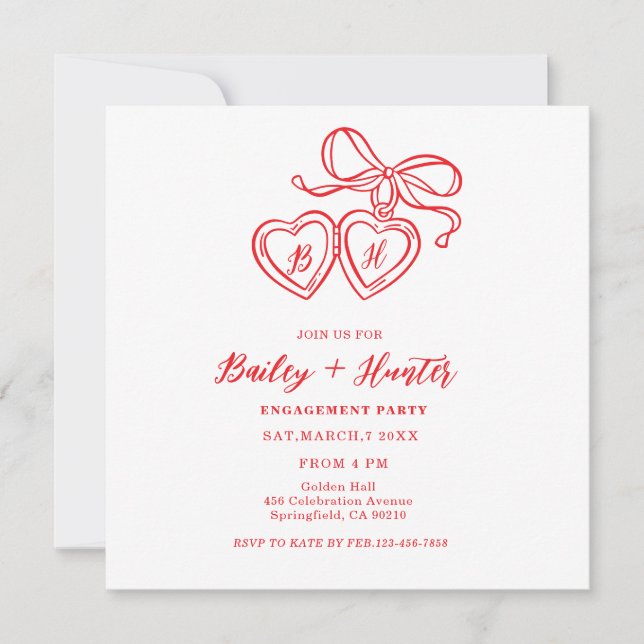 Save The Date Illustration de médaillon Médaillon en forme de cœ (Devant)