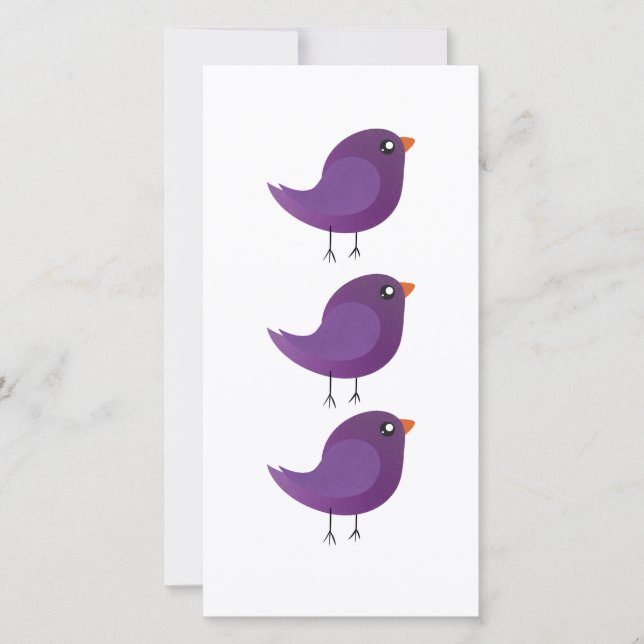 Save The Date Illustration de petit oiseau violet mignon (Devant)