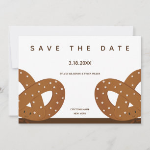 Save The Date Illustration de Pretzels Salés Blanc Brown