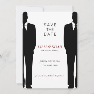 Save The Date Illustration d'hommes en costume