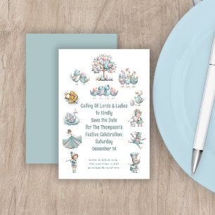 Save The Date Illustration lunaire 12 jours de Noël