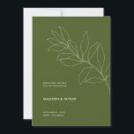 Save The Date Illustration végétale moderne Moss Green<br><div class="desc">Moderne, simple et propre : Ce vert mousse sauvegarder la carte de date comporte mon illustration feuille dessinée à la main sur le devant et le texte minimal. Personnalisation de cette sauvegarde la date modèle est facile de le rendre unique à vous. J'ai choisi une simple palette de couleurs personnalisées...</div>