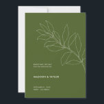 Save The Date Illustration végétale moderne Moss Green<br><div class="desc">Moderne, simple et propre : Ce vert mousse sauvegarder la carte de date comporte mon illustration feuille dessinée à la main sur le devant et le texte minimal. Personnalisation de cette sauvegarde la date modèle est facile de le rendre unique à vous. J'ai choisi une simple palette de couleurs personnalisées...</div>