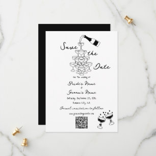 Save The Date Illustrations noires dessinées à la main Doodles M